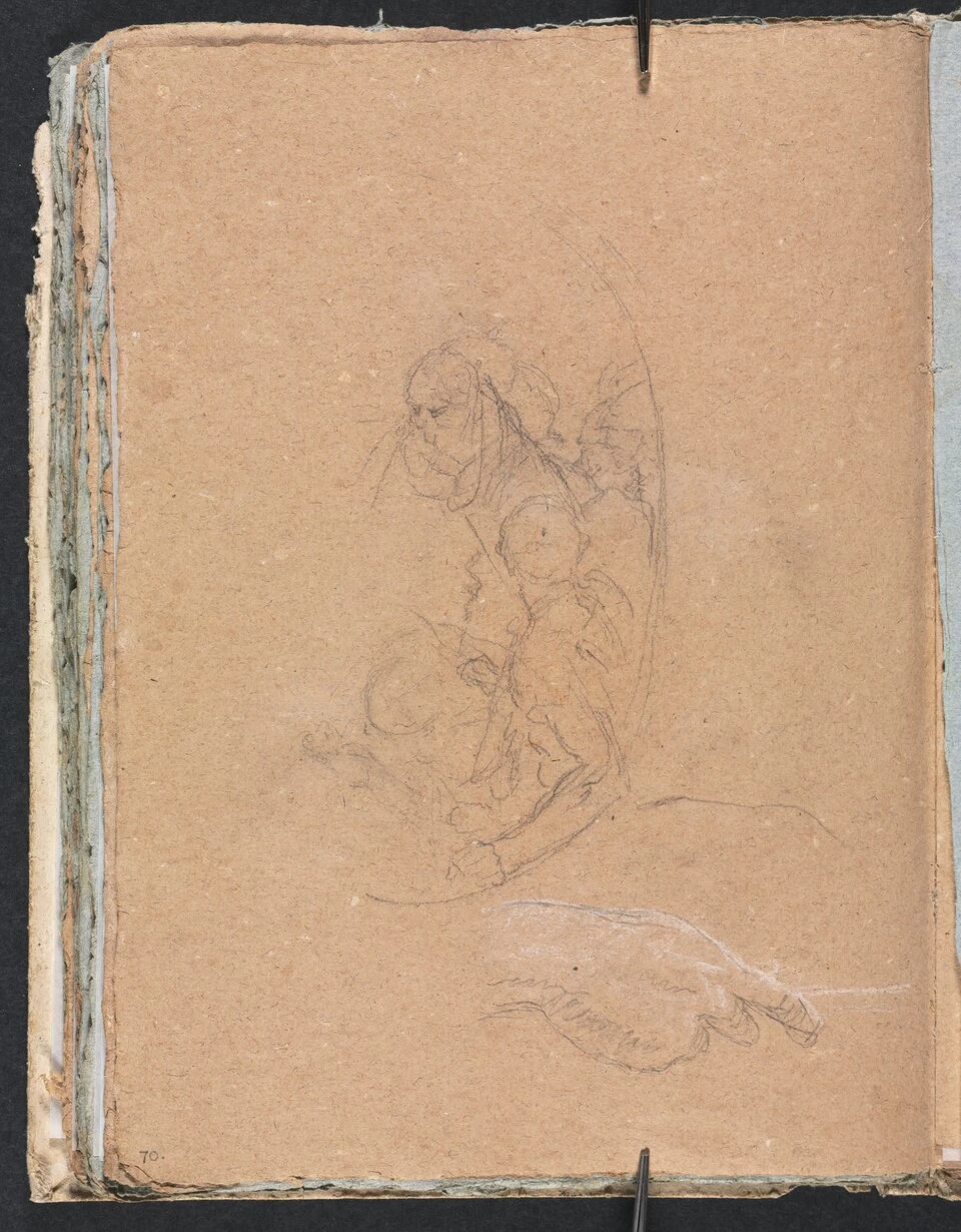 Figure in un tondo con studio di una mano - Cleveland Museum of Art